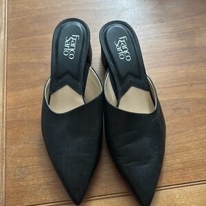 Franco sarto mules with gold detail on heel, size 10